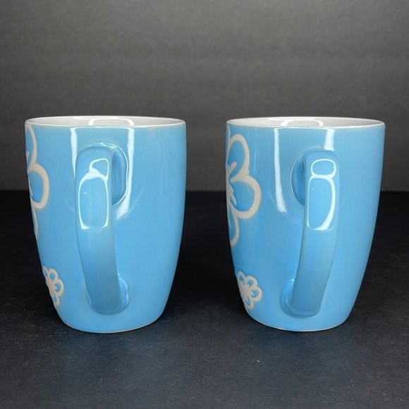 Blue Floral Etch Design Mug - Picture 2 of 2